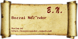 Bozzai Nándor névjegykártya