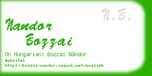 nandor bozzai business card