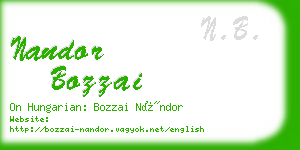 nandor bozzai business card